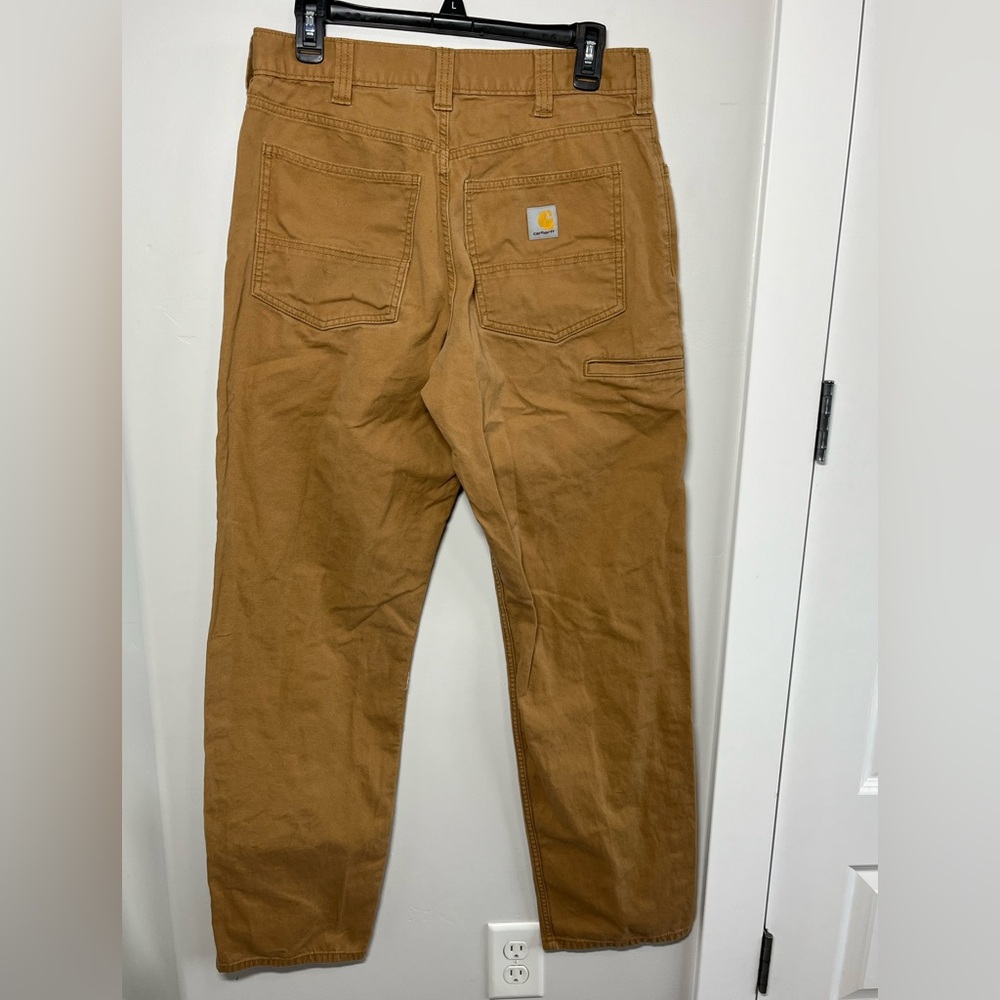 Carhartt Mens Relaxed Fit Brown Work Pants 32X34 Heavyweight Utility - Picture 2 of 4
